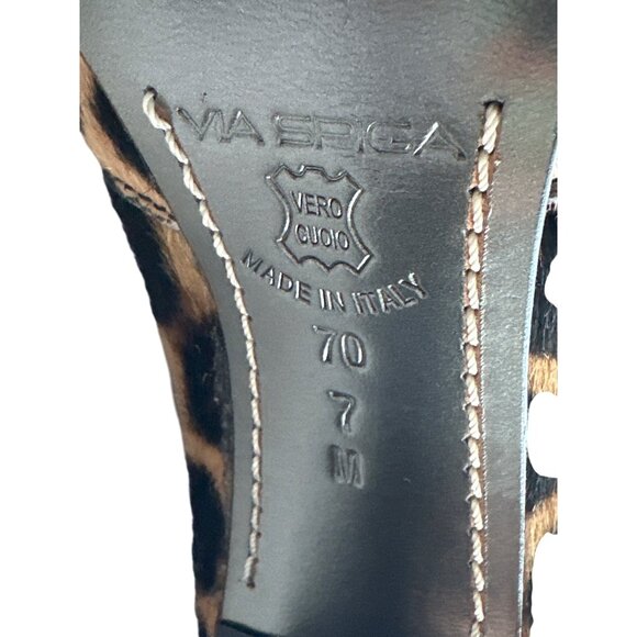 Via Spiga Boots Calf Hair Leopard Print Knee-High 3.75” Heel Side Zipper Size 7 - Picture 9 of 11